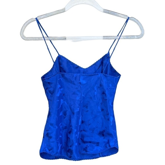 VTG Deena Satin Jacquard Camisole and Shorts Lingerie Set XS/S Jeweled Blue USA - Picture 4 of 15